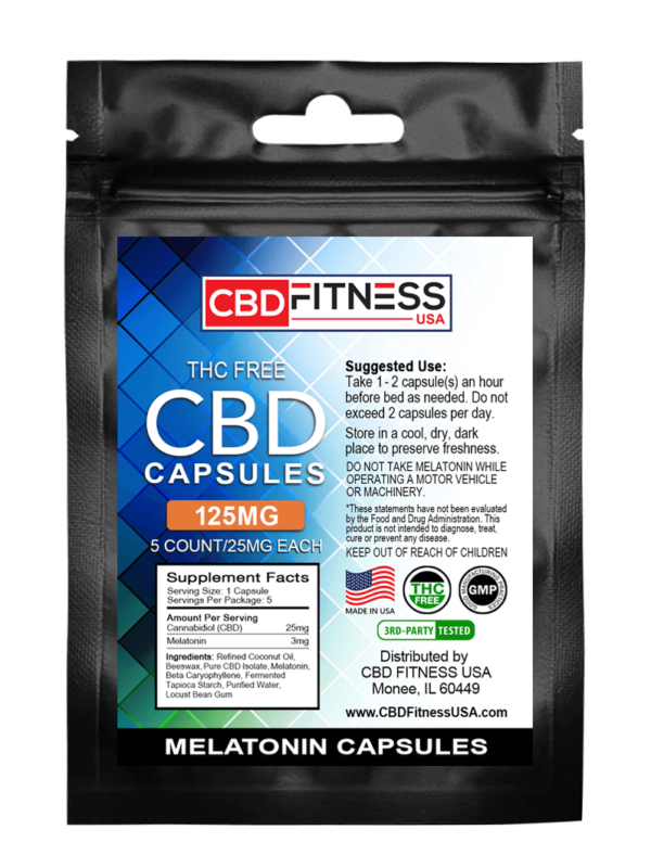 125mg THC Free Melatonin Capsules 5 Pack Trial Size